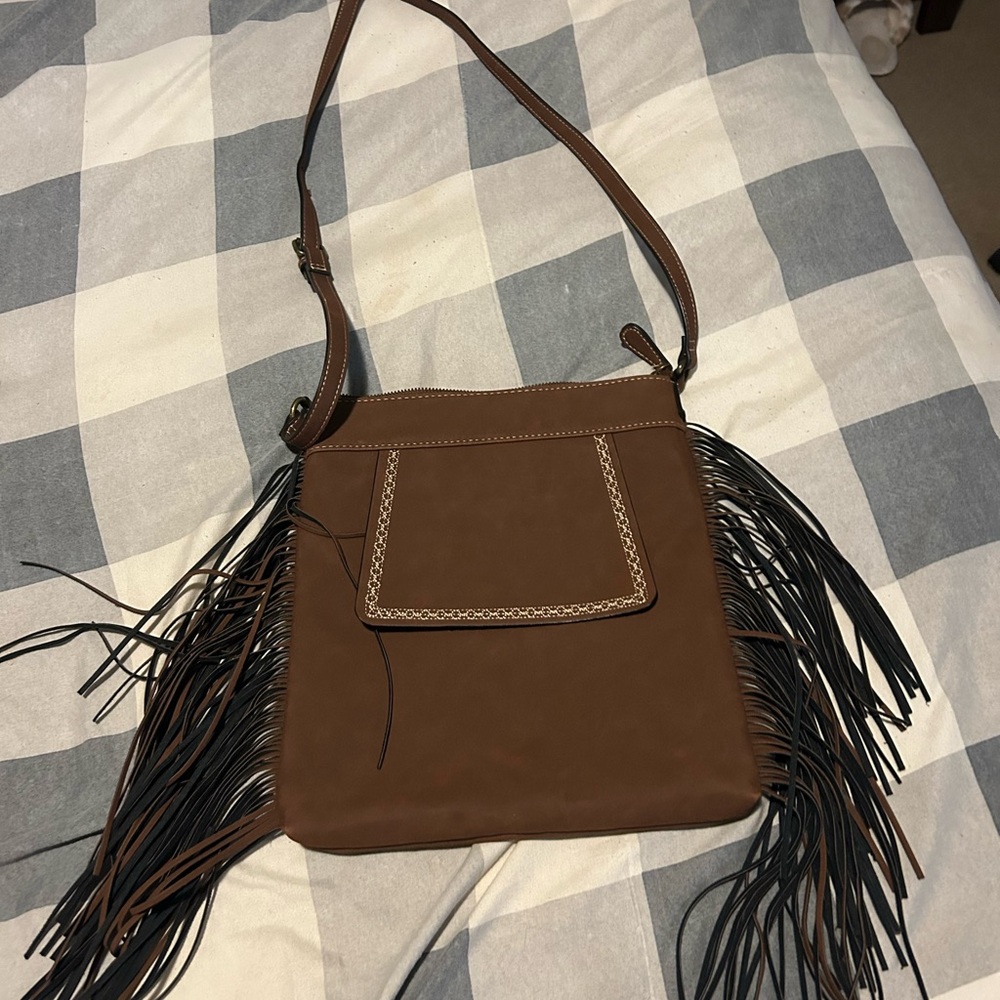 Crossbody fringe purse